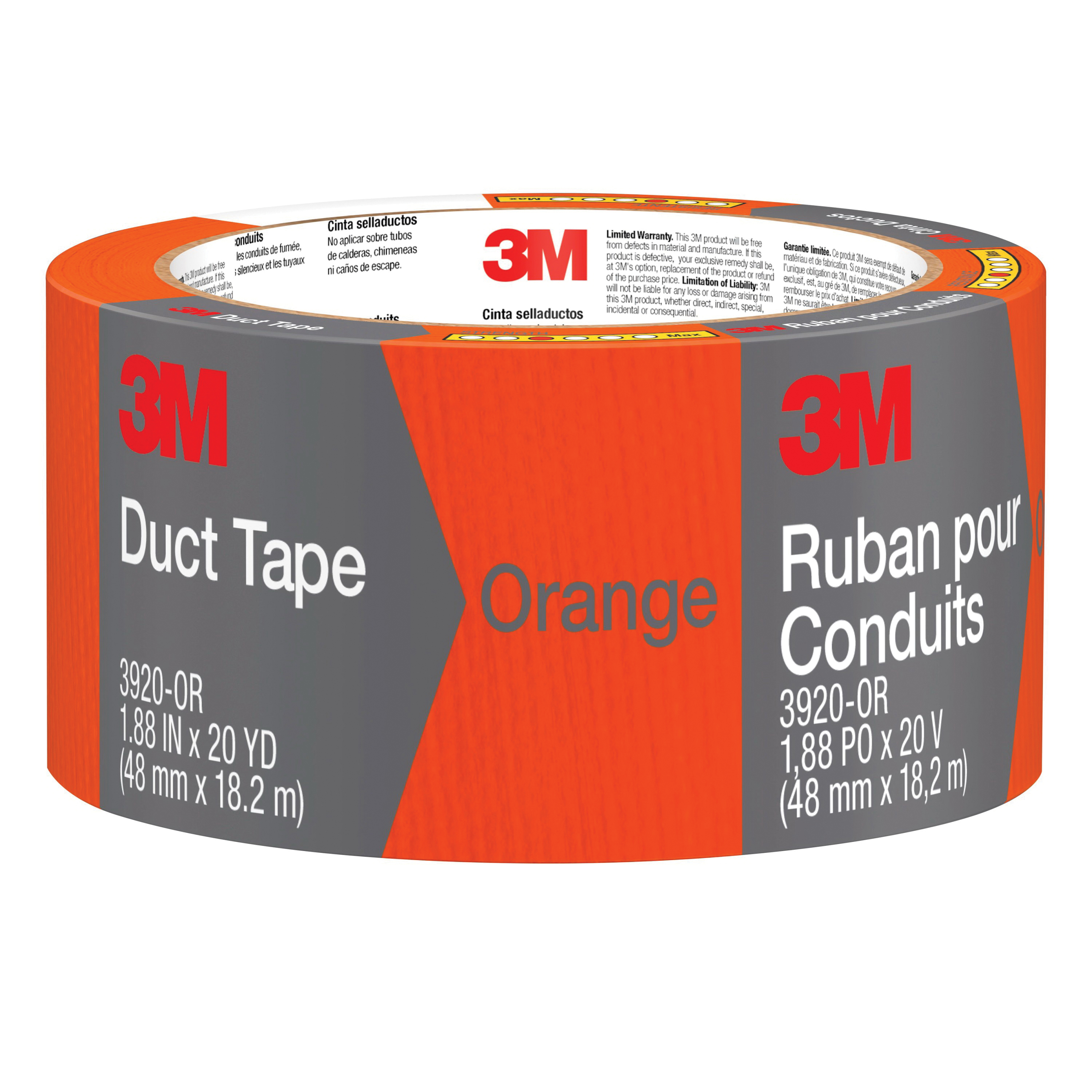 DUCT TAPE 20YD 1.88IN 6.5MM VINYL ORANGE