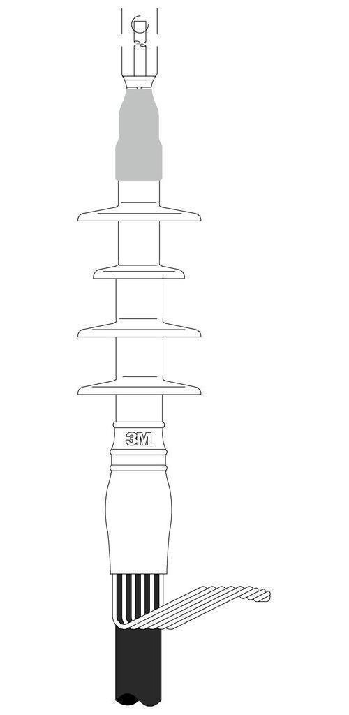 3M™ 5652 QT-II 5650 Cold Shrink Termination Kit, For Use With Jacketed Concentric Neutral Power Cable, Silicone Rubber
