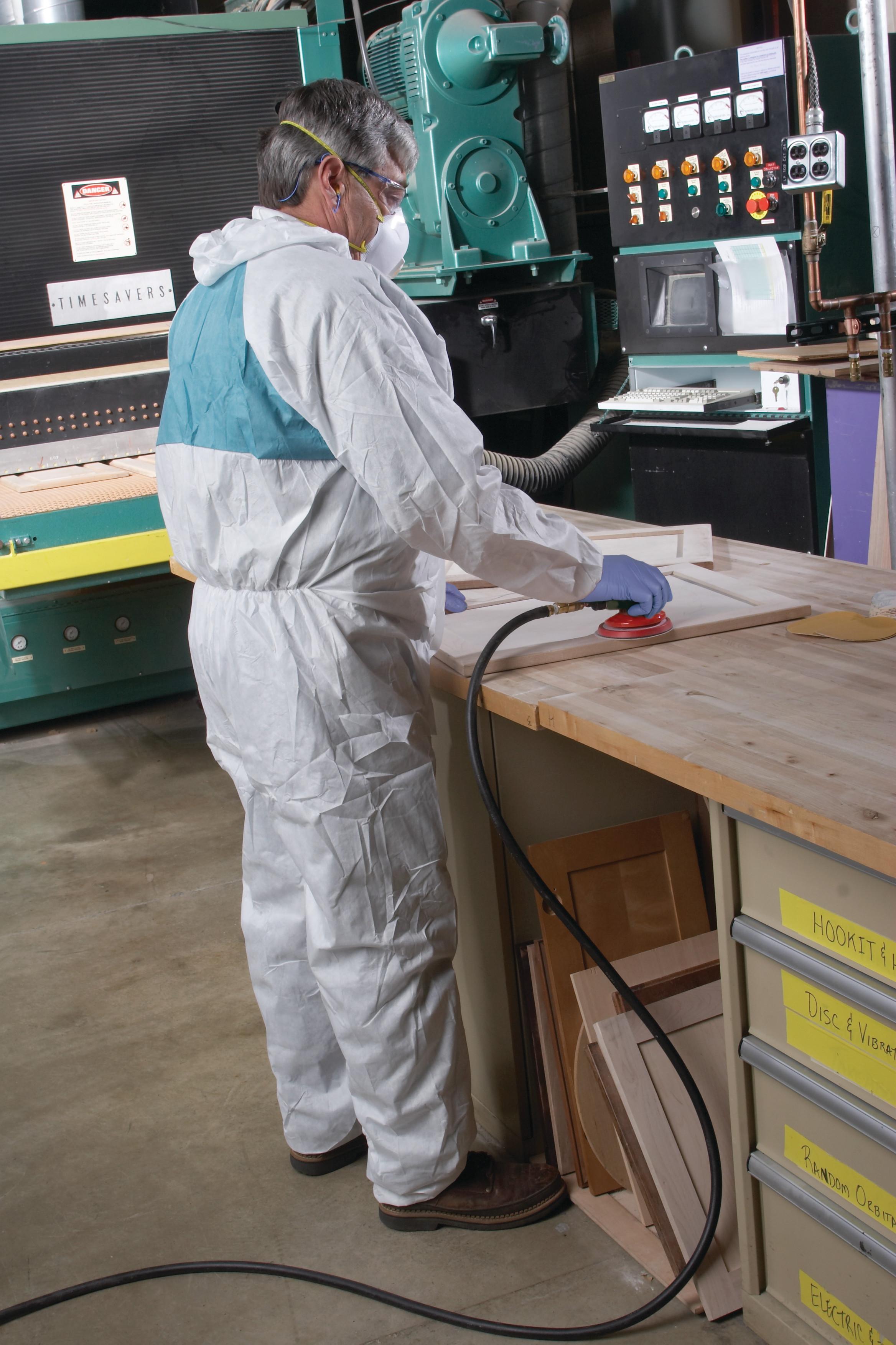 4520-4XL WHT/GRN PROTECTIVE COVERALL