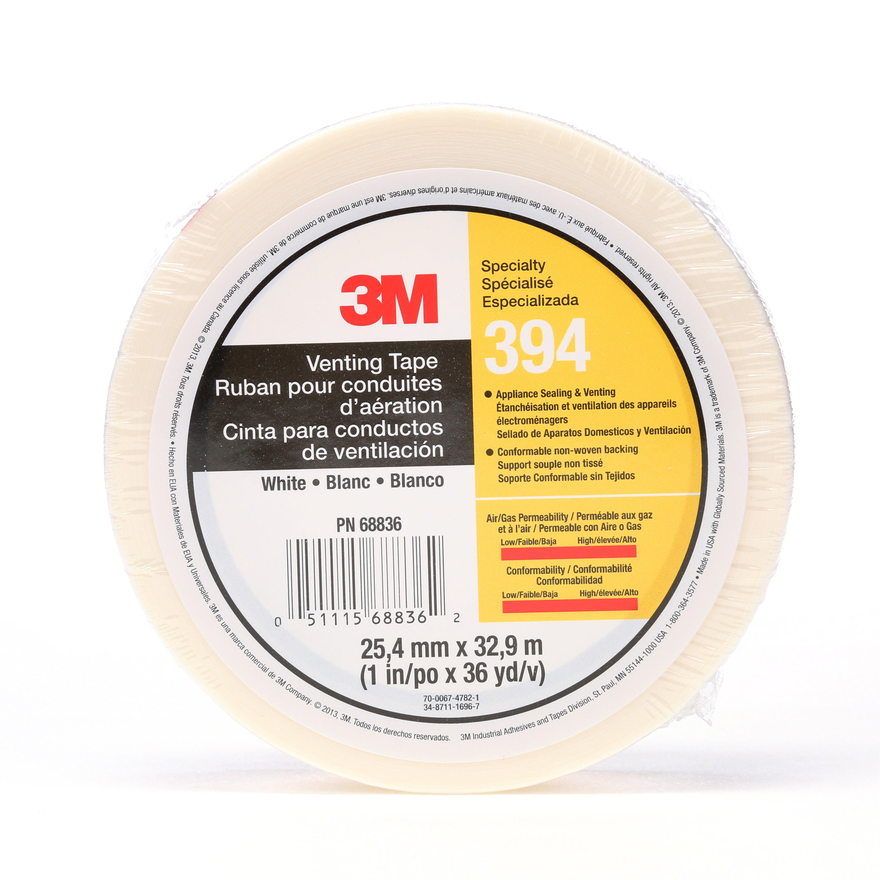 3M VENT TAPE 394 WHITE 1 IN X 36 YD 4