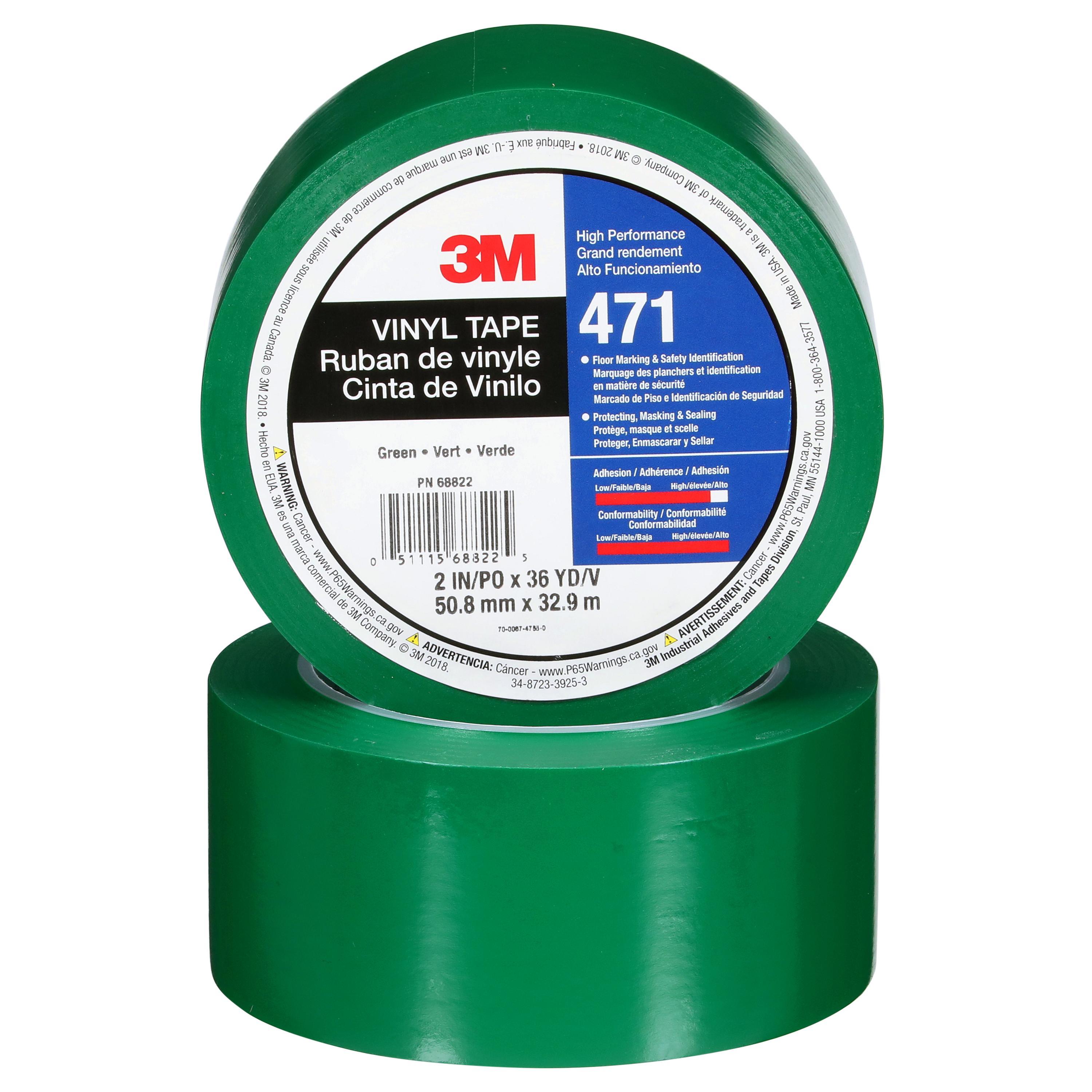 3M VINYL TAPE 471 GREEN 3 IN X 36 YD