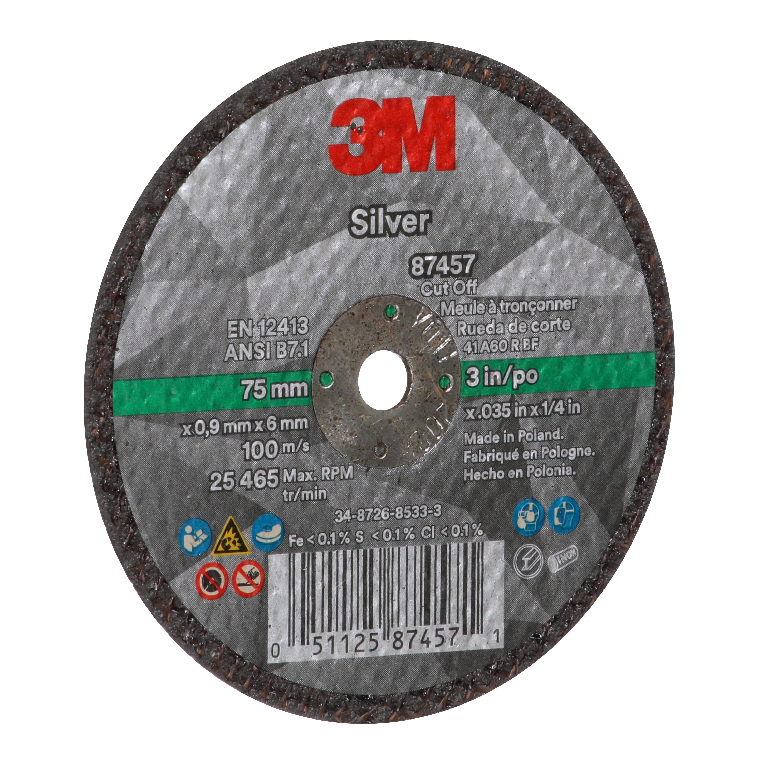 CUT-OFF WHL 3IN 0.035IN CERAMIC 25465RPM