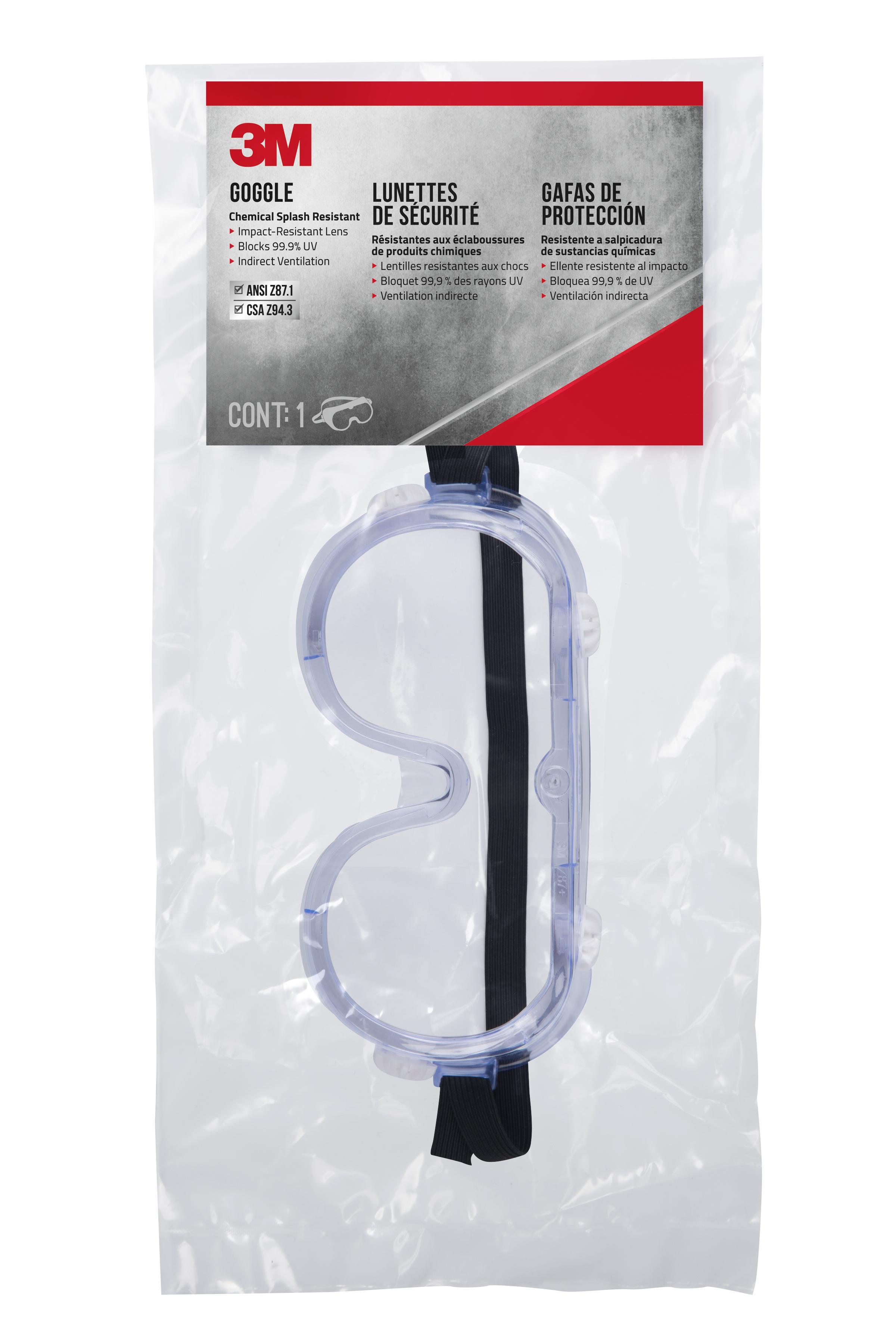3M CHEMICAL SPLASH/IMPACT GOGGLE