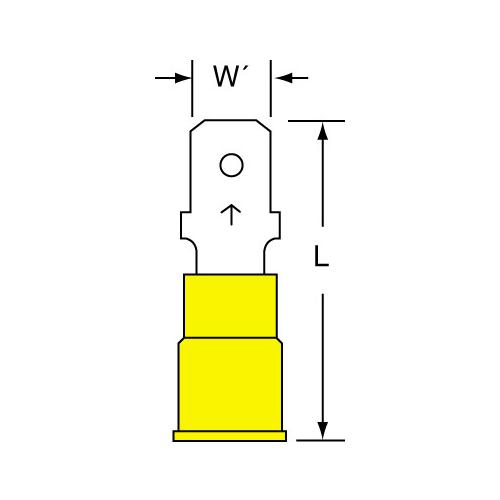 MALE CRP TERM 10AWG BUTTED SEAM