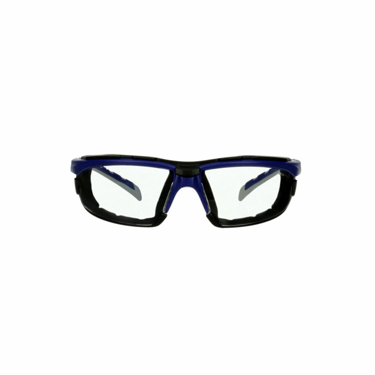 Solus™ 7100203183 Safety Glass, Anti-Scratch/Anti-Fog, Clear Lens, Half-Frame Frame, Gray/Teal, Plastic Frame, Polycarbonate Lens, ANSI Z87.1-2015