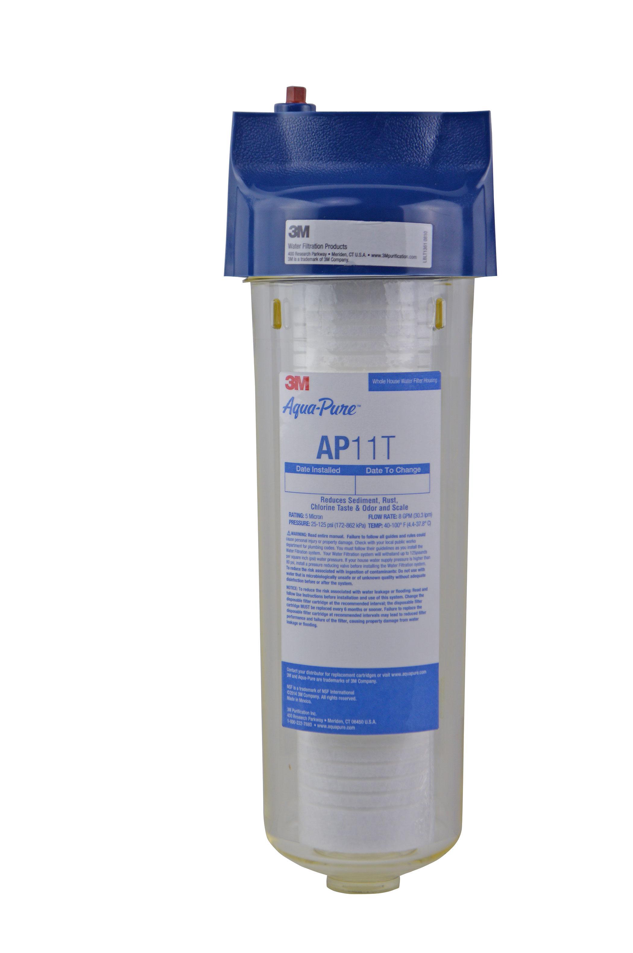 3M™ Aqua-Pure™ 7000001617 Whole House Water Filter Housing, 8 gpm Flow Rate, 4-9/16 in Dia x 24-1/4 in H, 3/4 in NPT Port, 40 to 100 deg F, Import