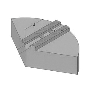 ABBOTT Workholding KTTB212P Serrated Style Q Pie Jaw, For Use With 12 in Chucks, 0.827 in W Slot x 1.181 in Hole Space