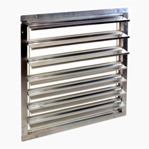 Airmaster® 22977 EASR Exhaust Shutter, 36 in, 38-3/4 in H x 38-3/4 in W, Aluminum Blade/Nylon Bearing, Domestic