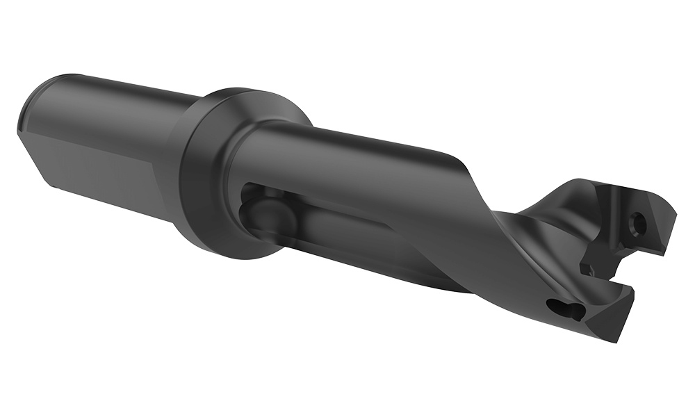 Allied Machine & Engineering 60317S-075F 17 Series Replaceable Straight Flute Drill Insert Holder With Internal Through Coolant Channel, Flanged Shank, 2-1/8 in D Drill