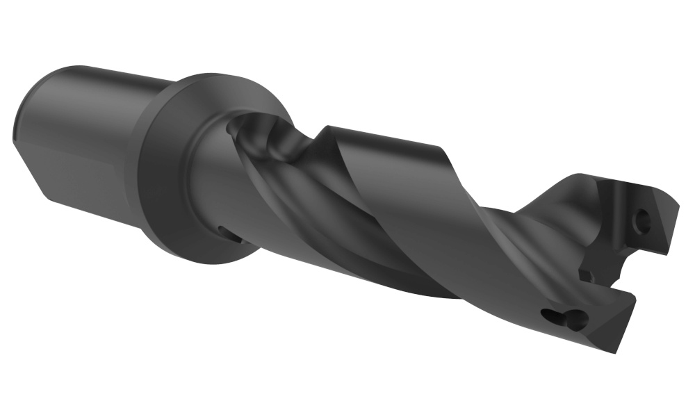 Allied Machine & Engineering 60326H-125F 26 Series Helical Flute Replaceable Standard Length Drill Insert Holder With Internal Through Coolant Channel, Flanged Shank, 3-27/64 in D Drill