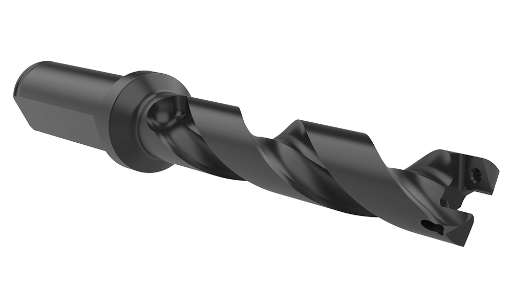 Allied Machine & Engineering 60516H-075F 16 Series Helical Flute Replaceable Standard Length Drill Insert Holder With Internal Through Coolant Channel, Flanged Shank, 3-23/64 in D Drill