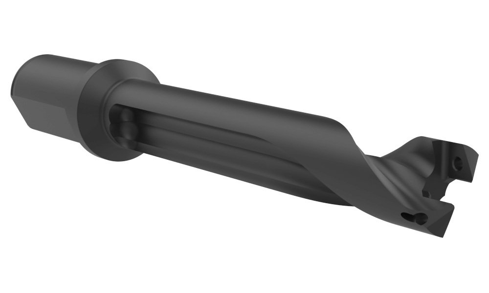 Allied Machine & Engineering GEN3SYS® XT 60526S-125F 26 Series Replaceable Straight Flute Drill Insert Holder With Internal Through Coolant Channel, Flanged Shank, 5-23/32 in D Drill