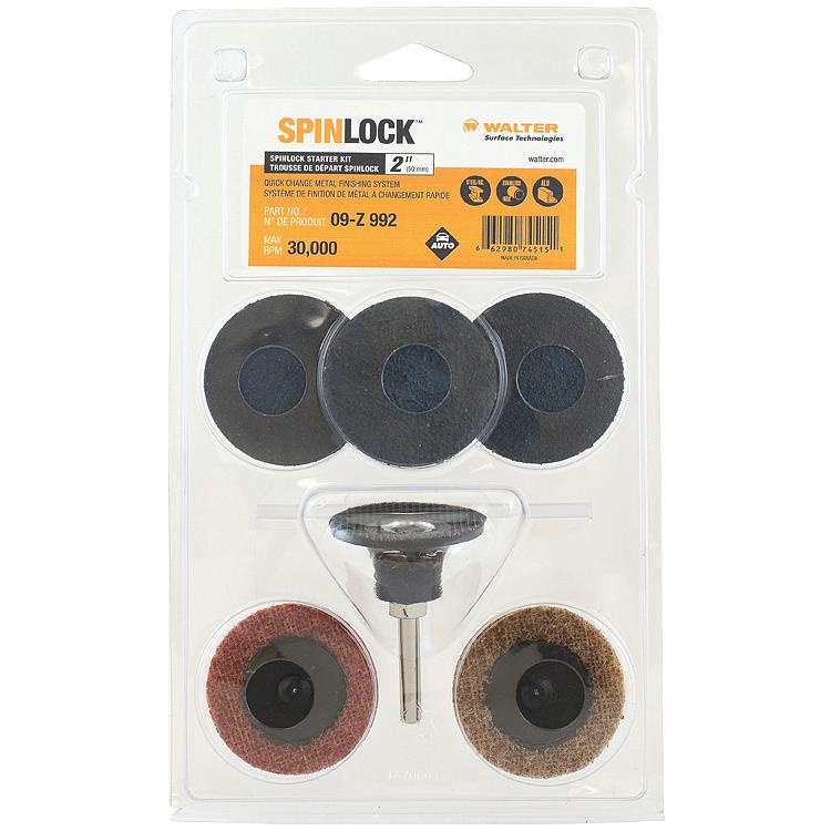 Walter Surface Technologies ALLSTEEL™ SPINLOCK™ 09Z992 Starter Kit, 7 Pieces, 30000 rpm, 1/4 in Arbor