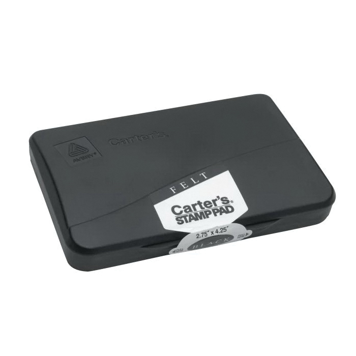 Avery® Carters® 21081 Pre-Inked Rectangle Stamp Pad, Black, 4-1/4 in L