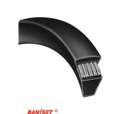 Bando Power Ace® 3V530 Narrow Profile V-Belt, 3V Section, 0.38 in W Top, 53 in L Outside, 0.32 in THK, Rubber