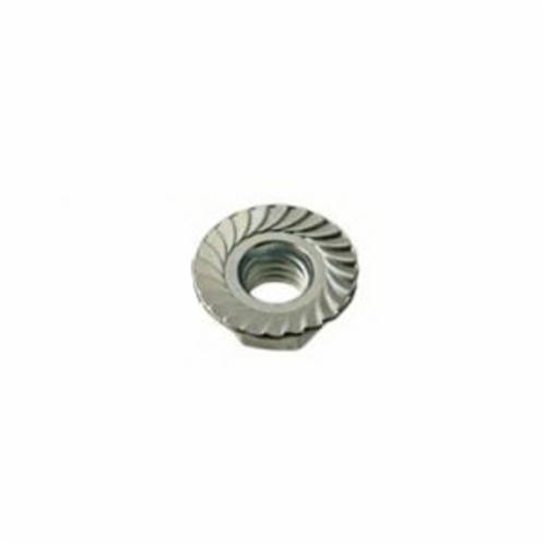 BBI 857180 Case Hardened Hex Head Serrated Flange Locknut, 1/4-20, Low Carbon Steel, Zinc CR+3