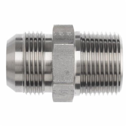 Brennan 184304 2404 Straight Tube Adapter, 3/4-16 x 1/2-14 Nominal, 37 deg Male JIC Flare x Male NPTF, Steel