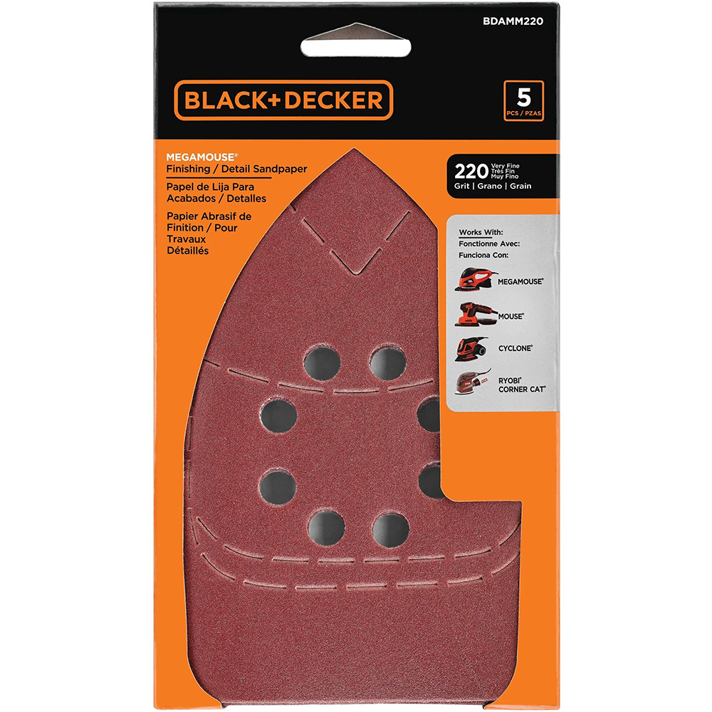 SANDPAPER 220G MEGA MOUSE 5PK