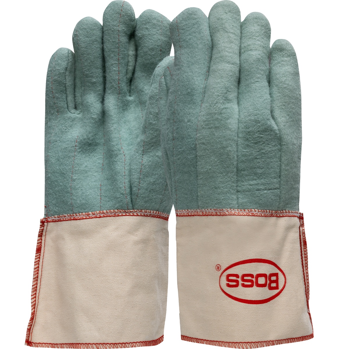 GLOVES MILL HOT L COTTON GRN 7 OZ RYN