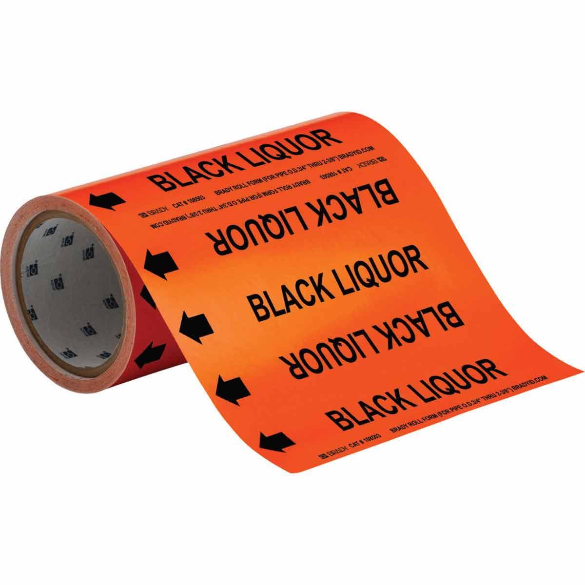 MARKER PIPE BK LQR W LEFT ARROW SYM 8IN