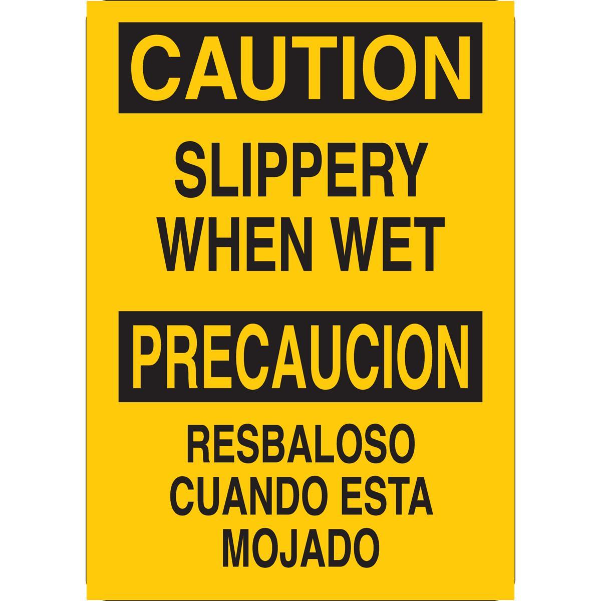 SIGN SAF CAUT/PRECAUCION 14IN 10IN SURF