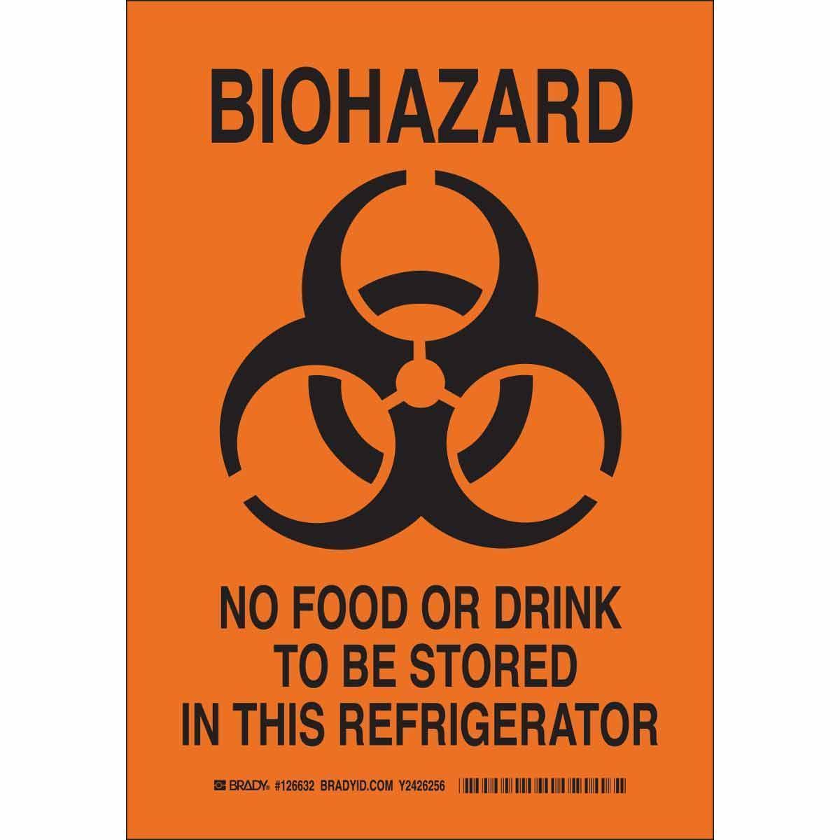 SIGN BIOHAZARD NON-REFLECTIVE RECT 10IN
