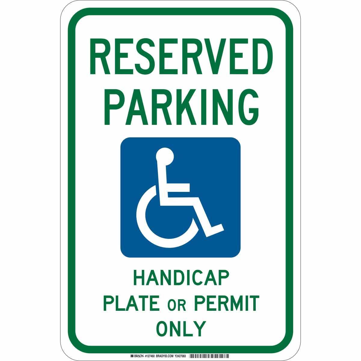 SIGN PRKG HANDICAPPED RECT SYM/TEXT 18IN