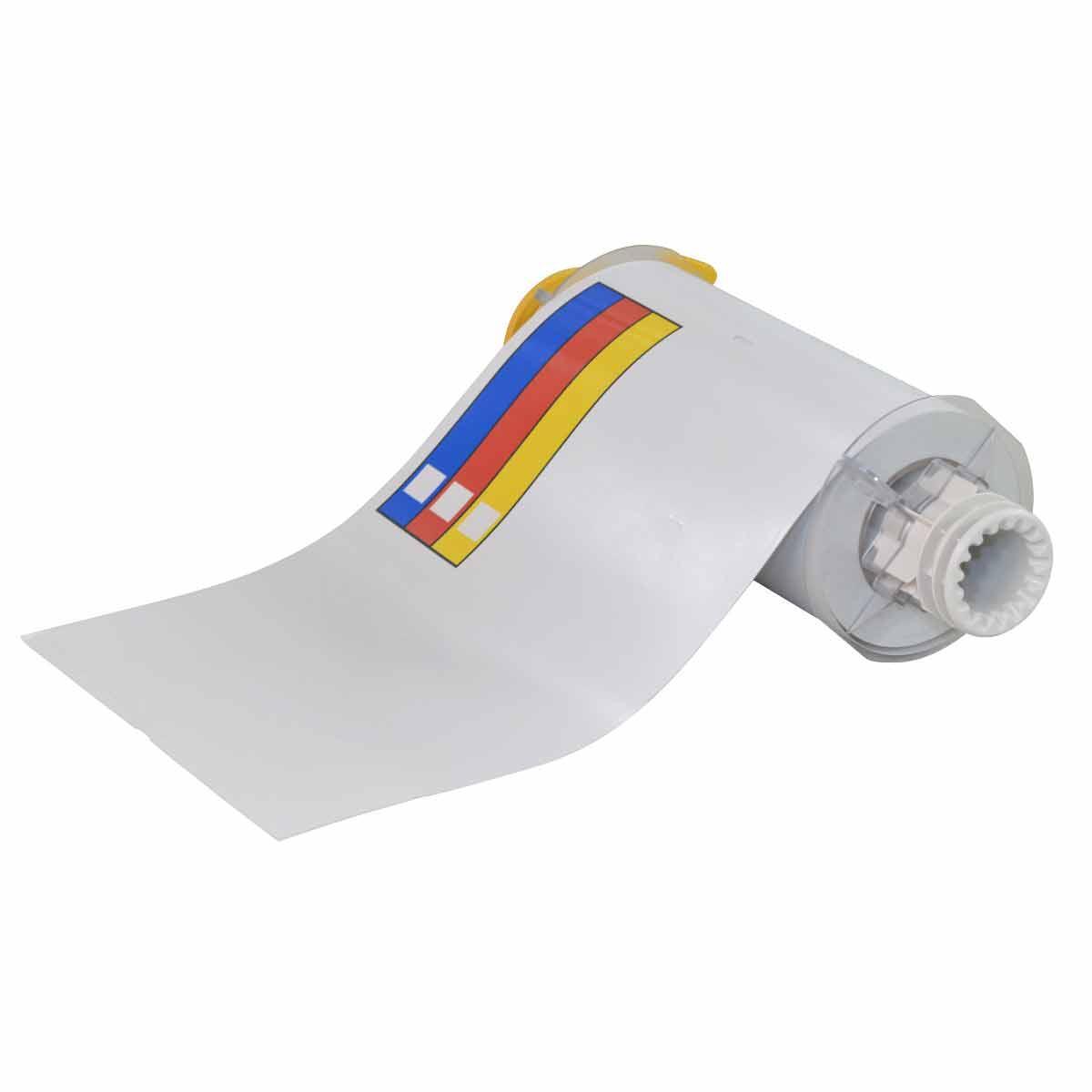 LABEL BAR COLOR 7IN 10IN BL/R/YEL ON WHT