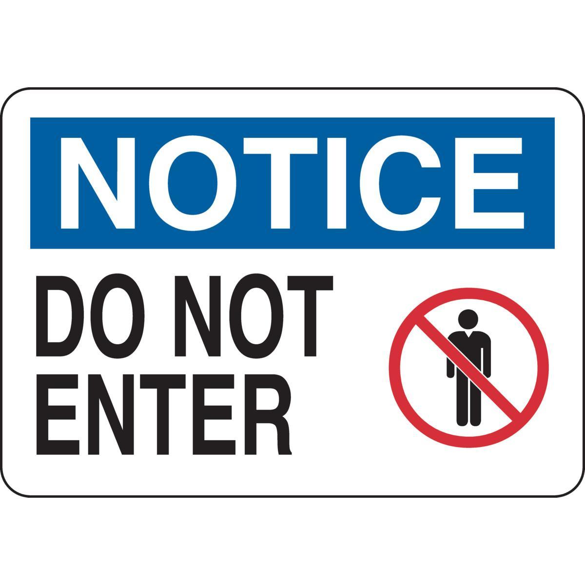 SIGN ADMITTANCE RECT 7IN 10IN B-555 AL