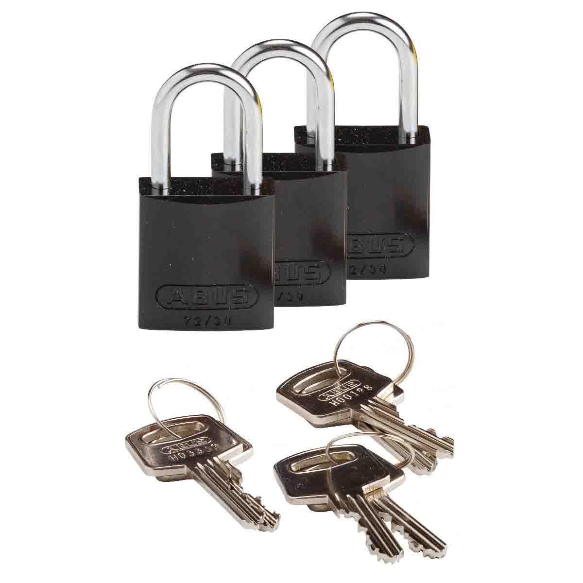 PADLOCK SAF BK ANODIZED AL 1/4IN 1IN