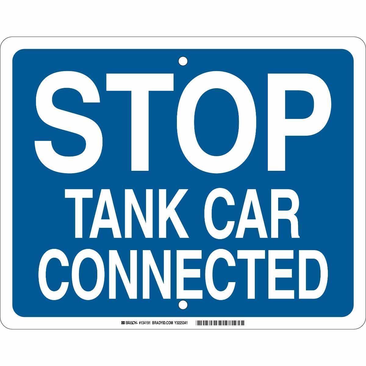 SIGN CONNECTED CAR TANK STOP TEXT POST