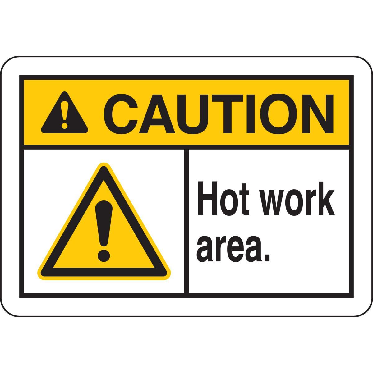 SIGN CAUT RECT 10IN 14IN BK/YEL ON WHT