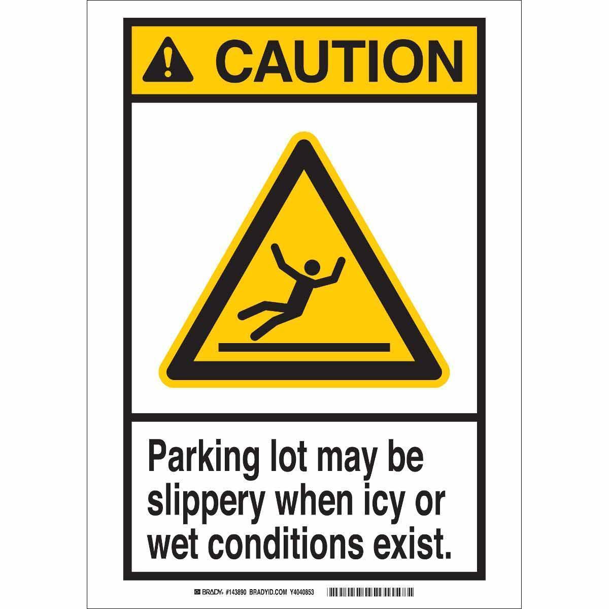 SIGN CAUT RECT 10IN 7IN BK/YEL ON WHT