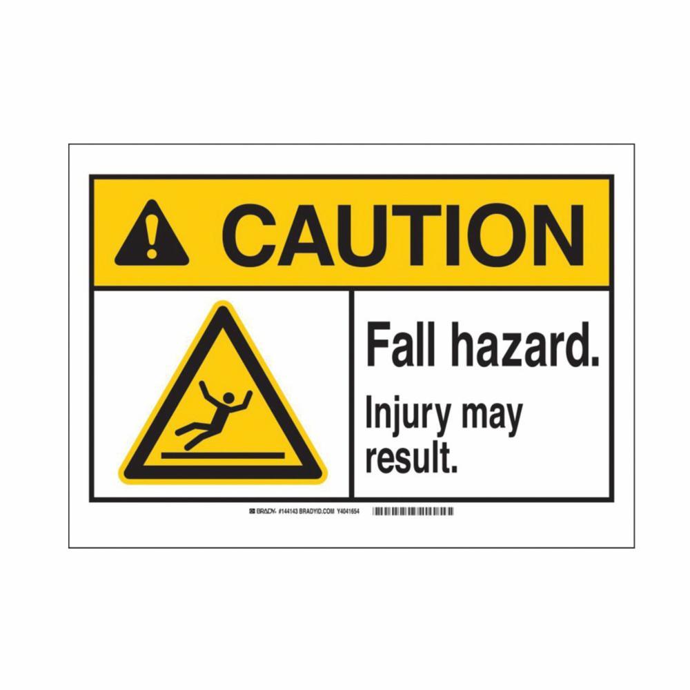 SIGN CAUT RECT 7IN 10IN BK/YEL ON WHT