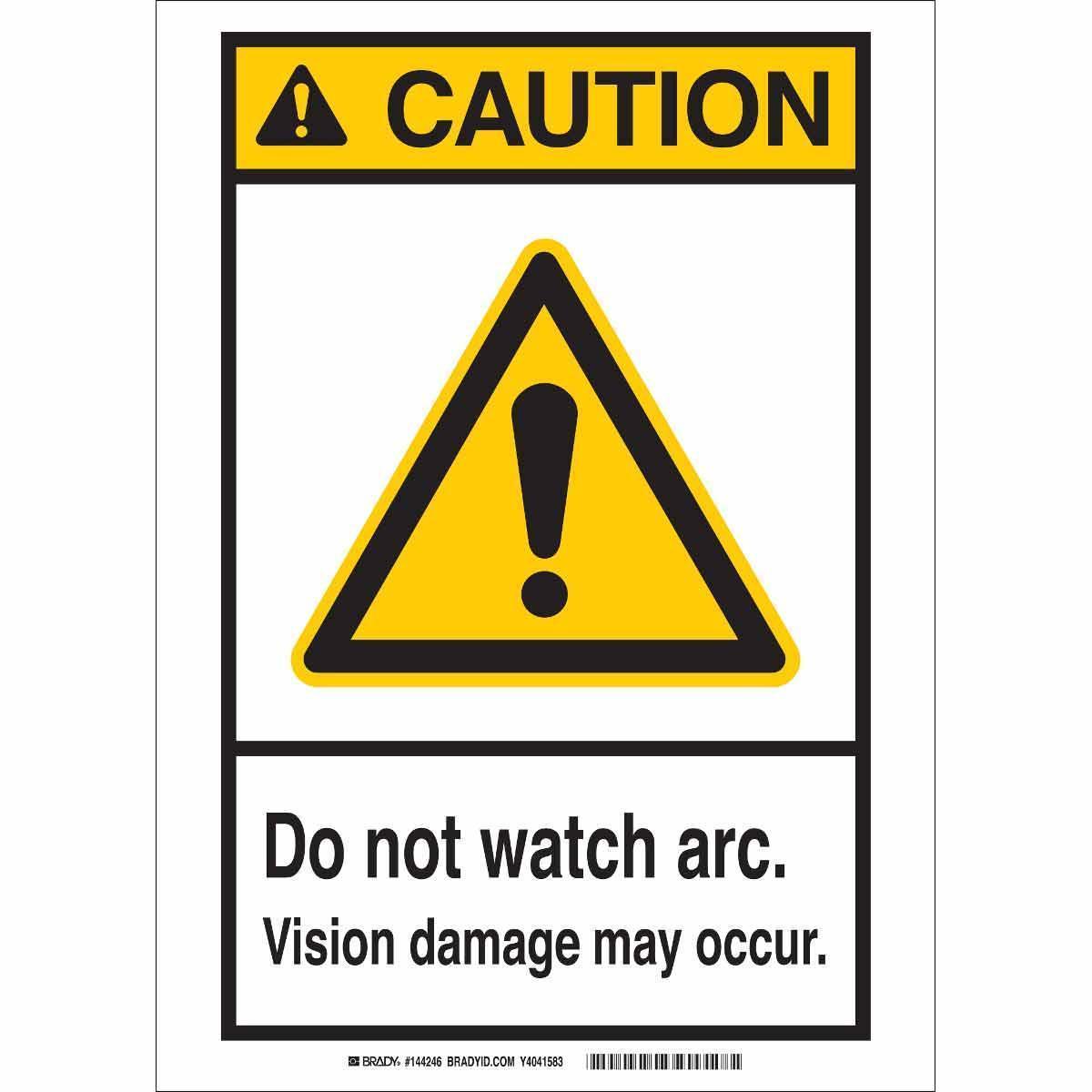 SIGN CAUT RECT 14IN 10IN BK/YEL ON WHT