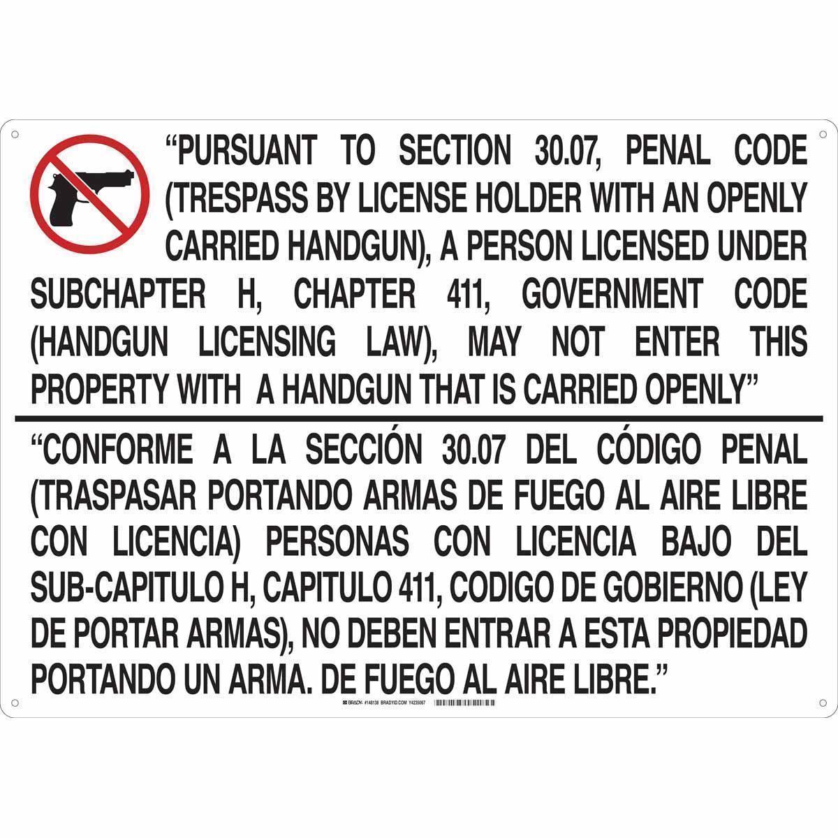 SIGN ACT PROHIBITED 20IN 28IN AL TEXT