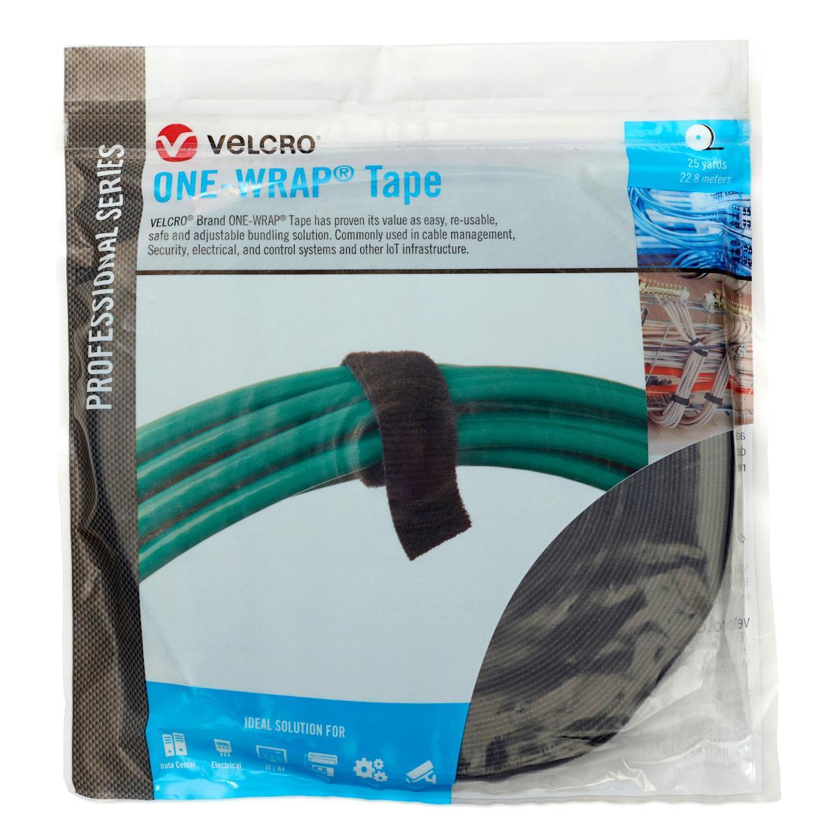 3/4IN BLACK LINEAL VELCRO ONE-WRAP