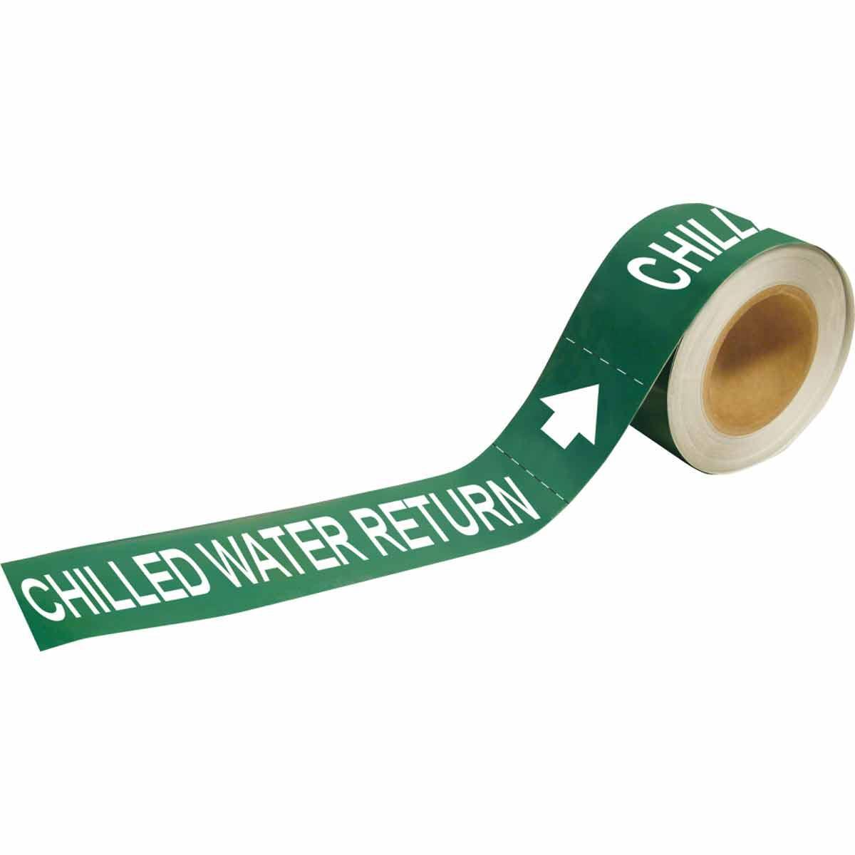 MARKER PIPE WHT ON GRN 2IN 12IN SELF-ADH
