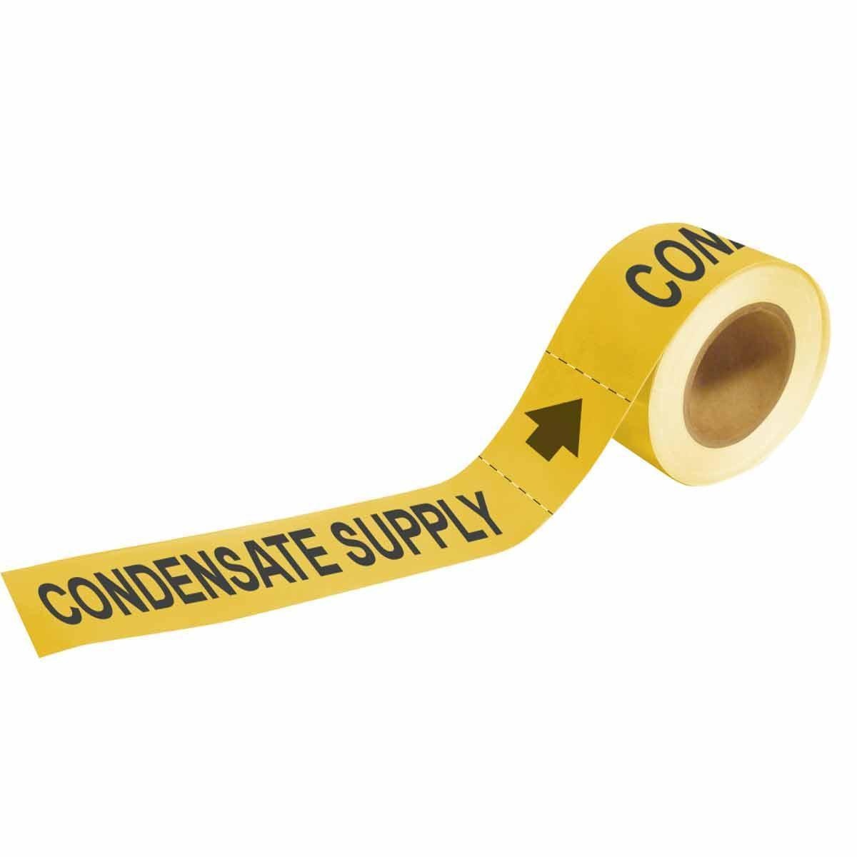 MARKER PIPE CONDENSATE SPLY BK ON YEL 25