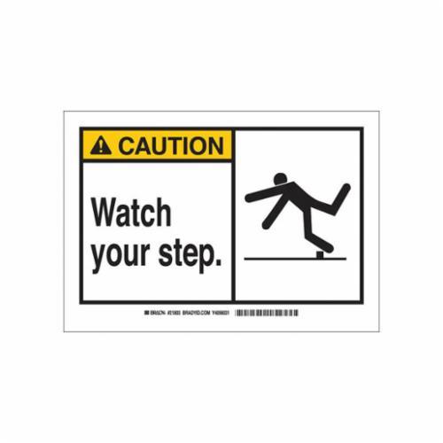 SIGN CAUT RECT 7IN 10IN BK ON YEL