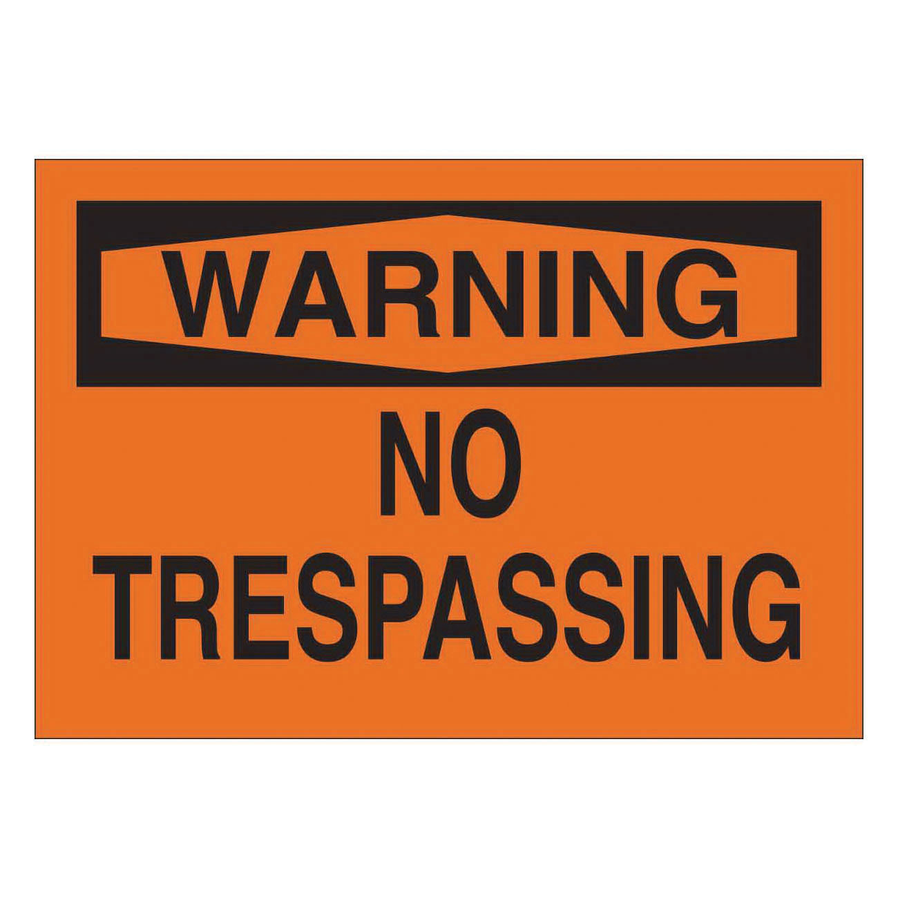 SIGN ADMITTANCE WRN 10IN 14IN BK ON ORN