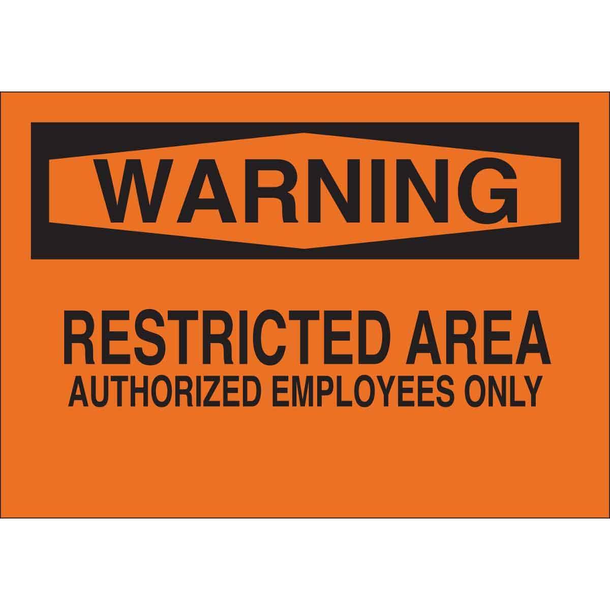 SIGN ADMITTANCE WRN 7IN 10IN BK ON ORN