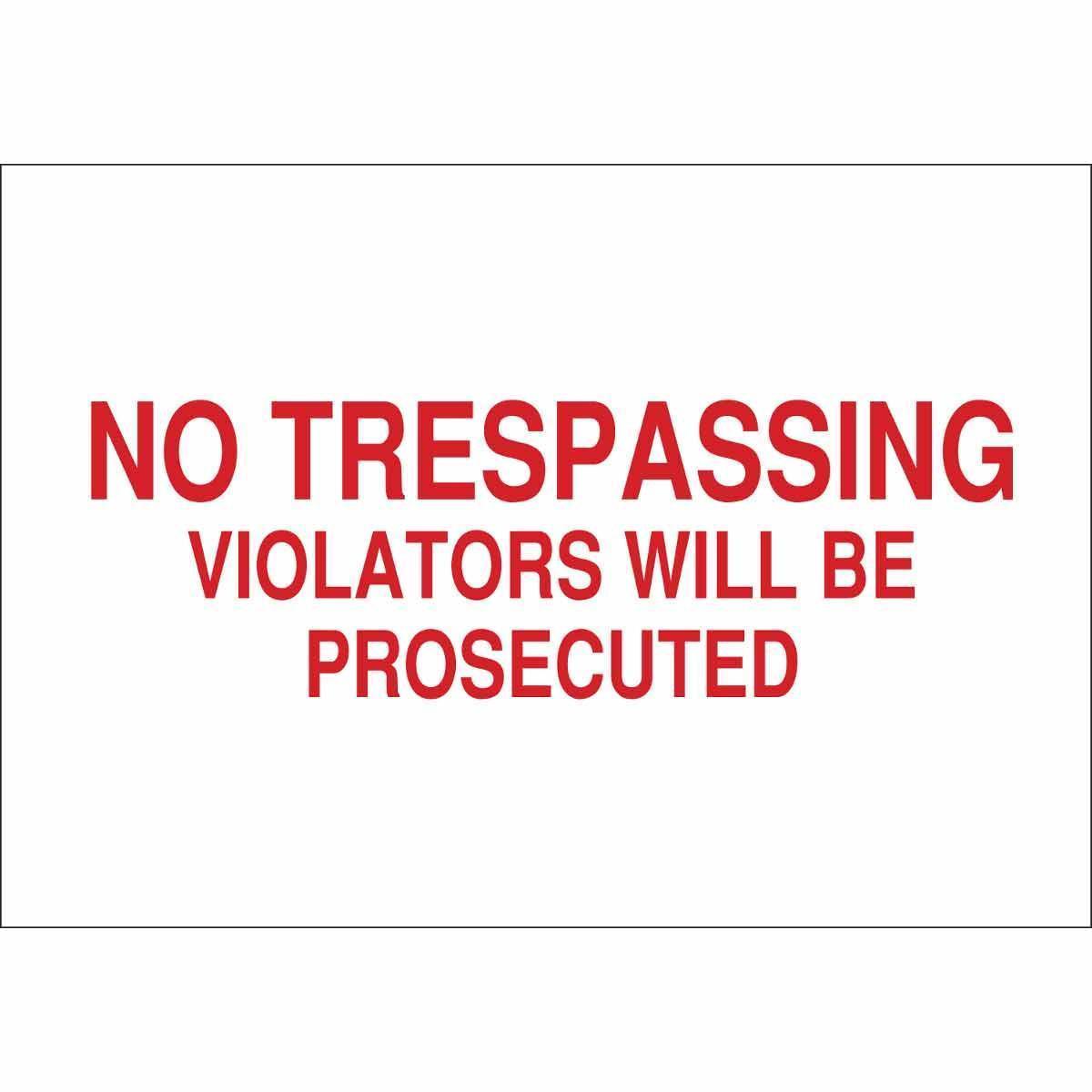 SIGN ADMITTANCE NO TRESPASSING 7IN 10IN