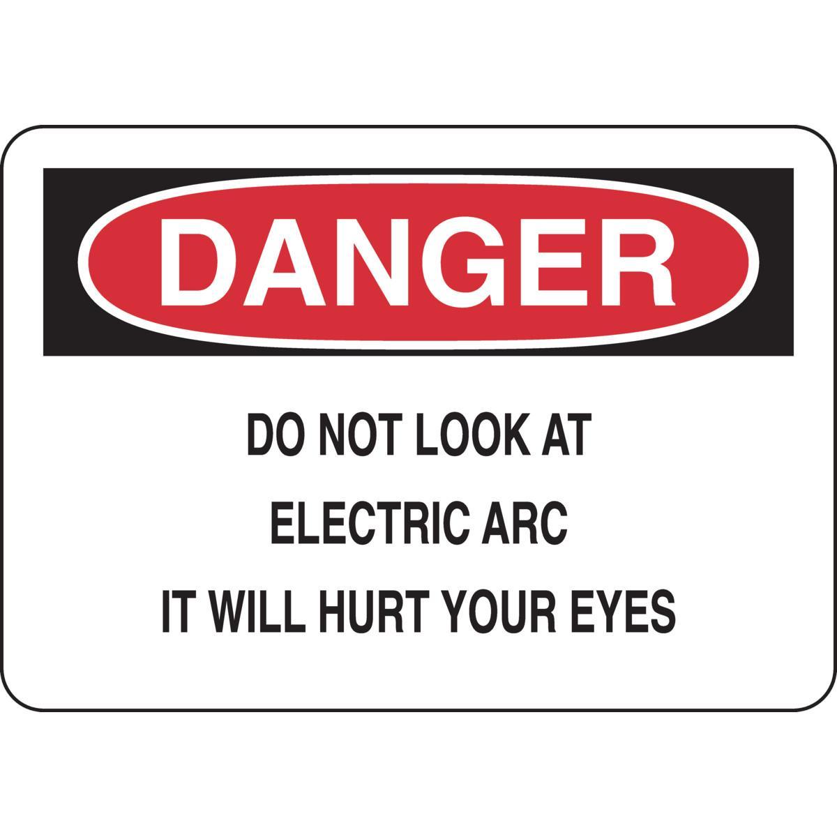 SIGN PROTECTION EYE DANGER 7IN 10IN SURF