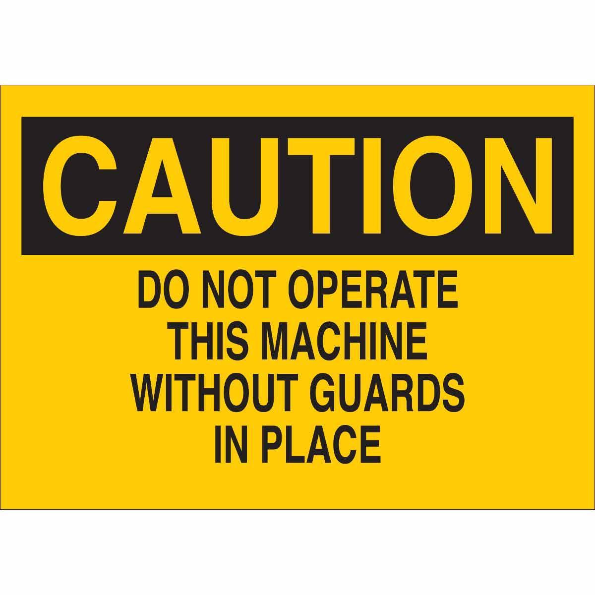 SIGN OPNL AND MACH CAUT 10IN 14IN SURF
