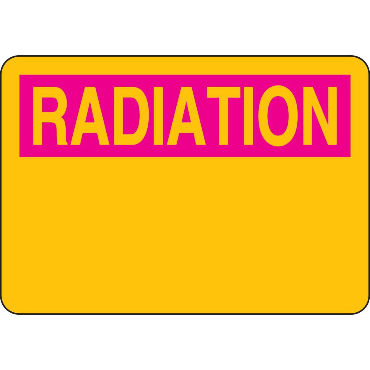 SIGN BLK RADN 7IN 10IN PINK ON YEL TEXT