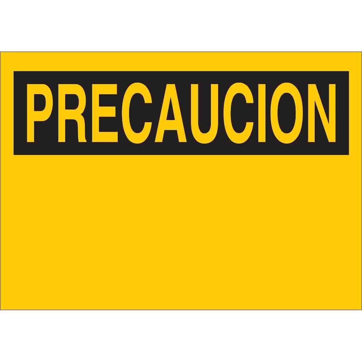 SIGN BLK PRECAUCION 7IN 10IN BK ON YEL
