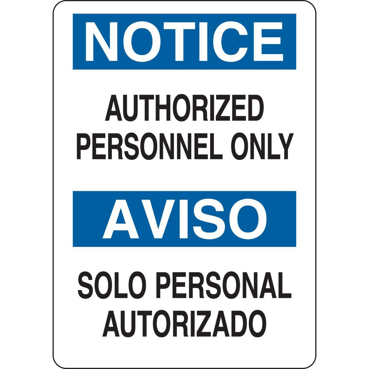 SIGN SCTY NOTICE/AVISO 14IN 10IN SURF