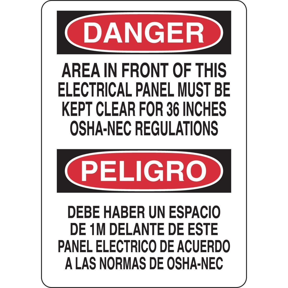 SIGN SAF DANGER 14IN 10IN BK/R ON WHT