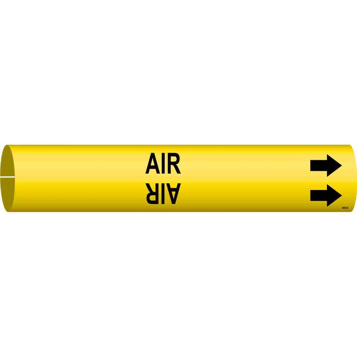MARKER PIPE AIR W R ARROW SYM BK ON YEL